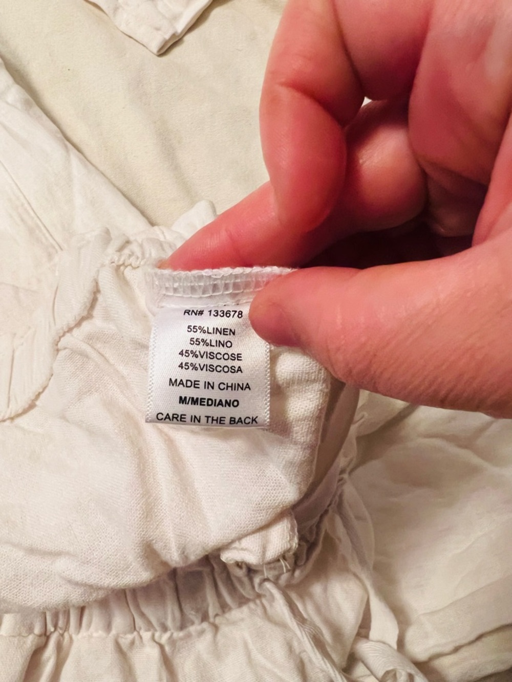 NWOT Lightweight OffWhite Drawstring Lounge Linen Blend Pants. Size Medium - Picture 12 of 13